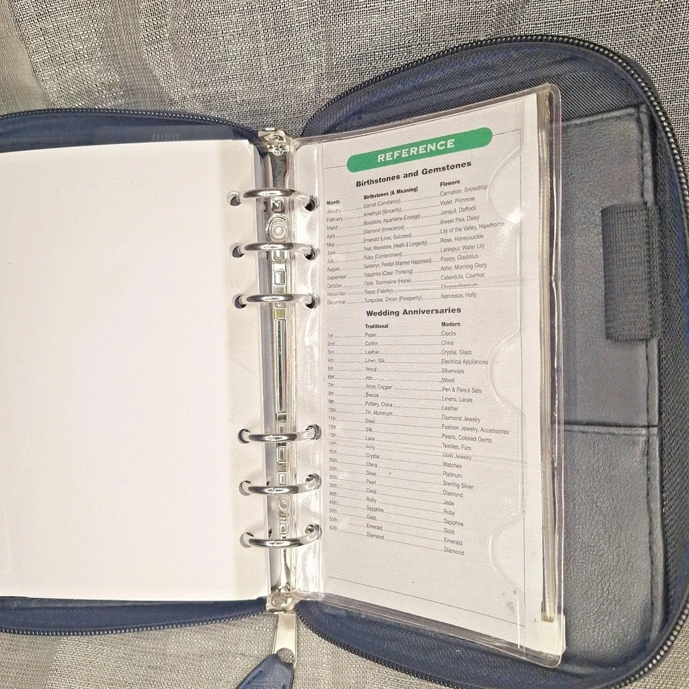 Day-Timer Zippered 6-Ring Planner Faux Leather‎ Blue